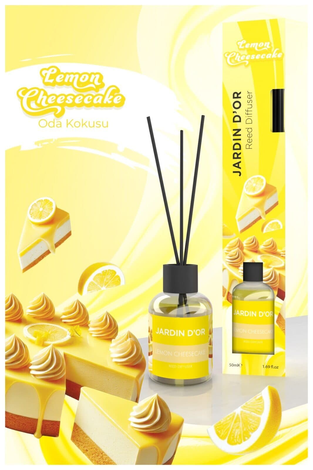 Ароматический диффузор с палочками JARDIN D’OR GURME Lemon Cheesecake 50мл