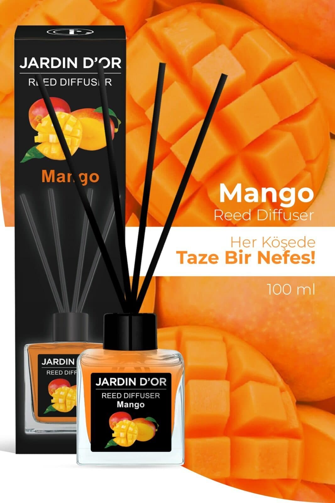 Ароматический диффузор с палочками JARDIN D’OR BLACK Mango 100мл
