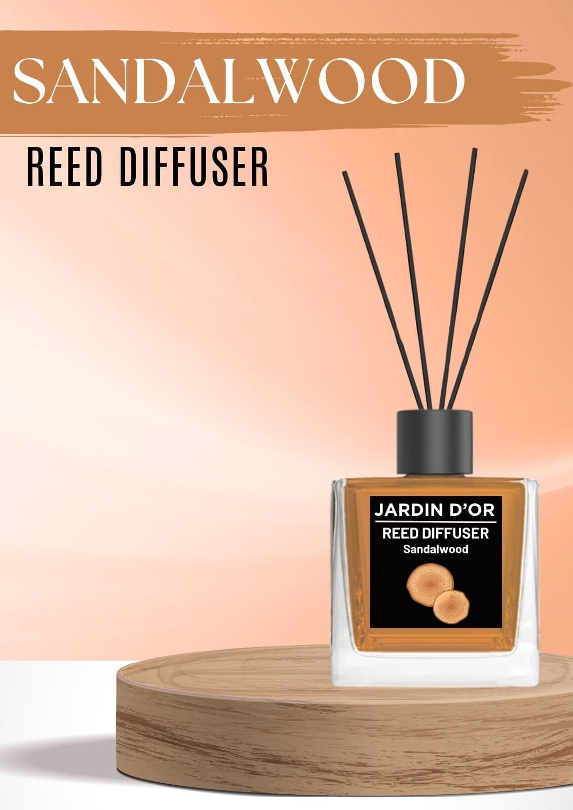 Ароматический диффузор с палочками JARDIN D’OR BLACK Sandalwood 100мл