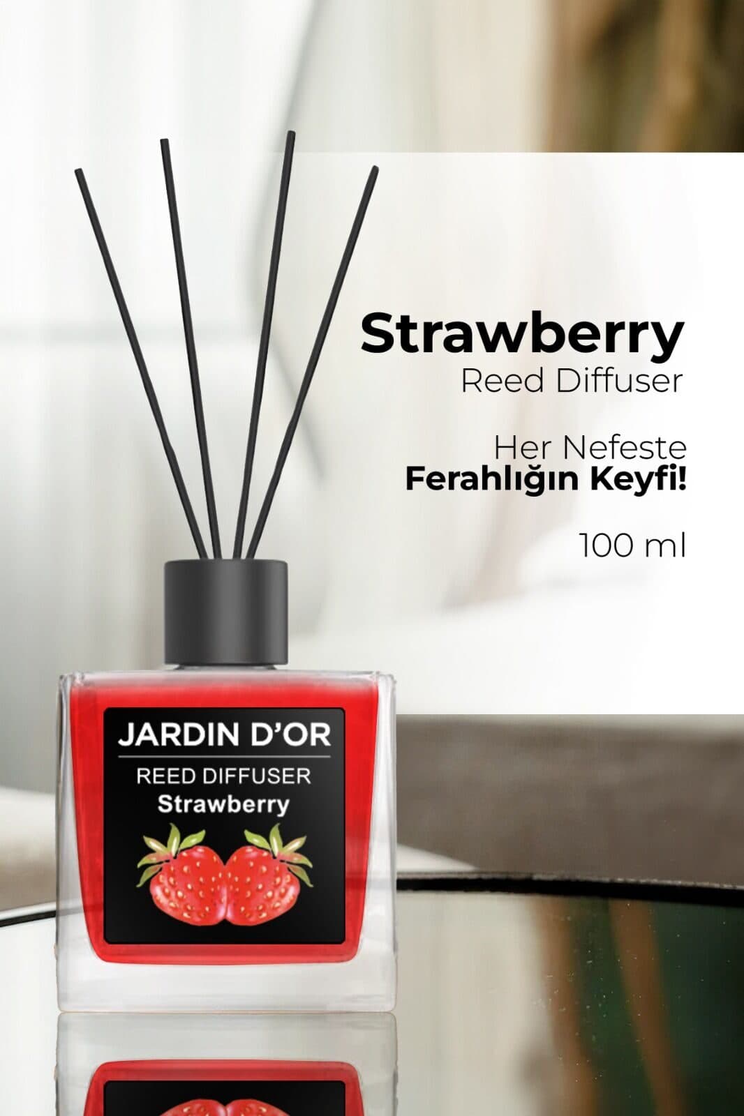 Ароматический диффузор с палочками JARDIN D’OR BLACK Strawberry 100мл